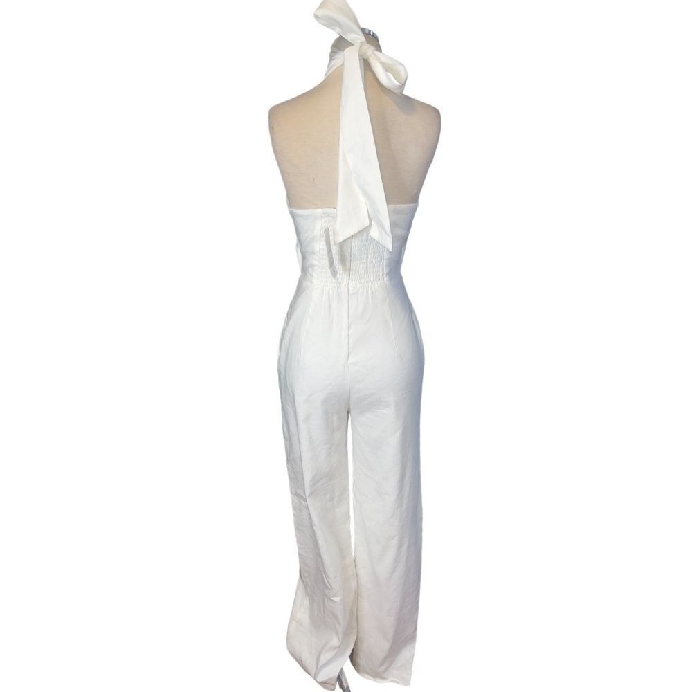 Milly Eda Linen Jumpsuit in White 2 New Womens Dressy Outfit - Picture 6 of 12